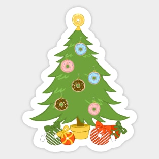 Donut Christmas Tree Xmas Holiday Sticker